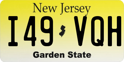 NJ license plate I49VQH