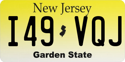 NJ license plate I49VQJ
