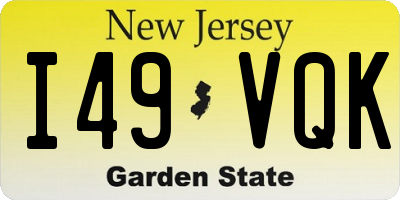 NJ license plate I49VQK