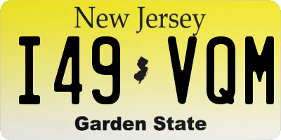 NJ license plate I49VQM