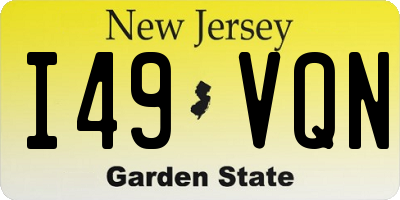 NJ license plate I49VQN