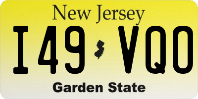 NJ license plate I49VQO