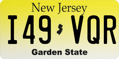 NJ license plate I49VQR