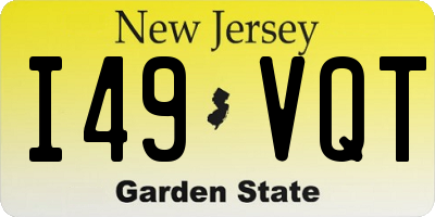 NJ license plate I49VQT