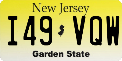 NJ license plate I49VQW