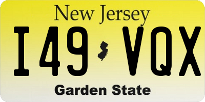 NJ license plate I49VQX