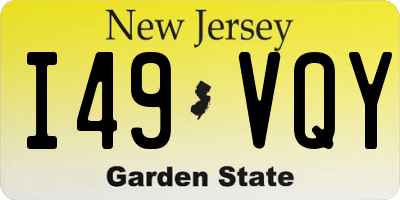 NJ license plate I49VQY