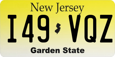 NJ license plate I49VQZ