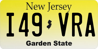 NJ license plate I49VRA