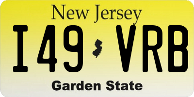 NJ license plate I49VRB