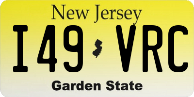 NJ license plate I49VRC