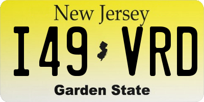 NJ license plate I49VRD