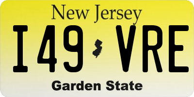NJ license plate I49VRE