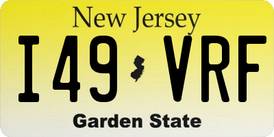 NJ license plate I49VRF