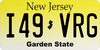 NJ license plate I49VRG