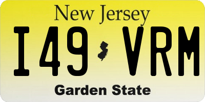 NJ license plate I49VRM