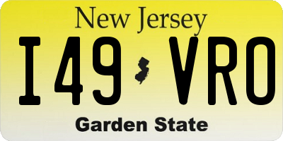 NJ license plate I49VRO