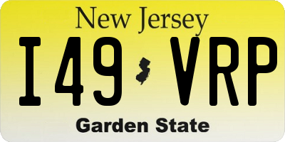 NJ license plate I49VRP
