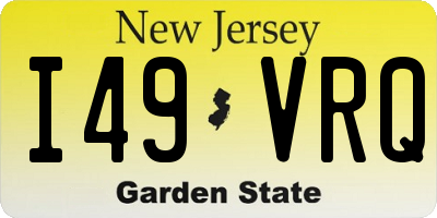 NJ license plate I49VRQ