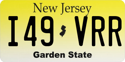 NJ license plate I49VRR
