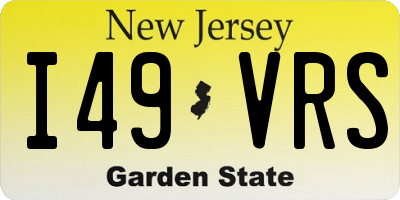 NJ license plate I49VRS