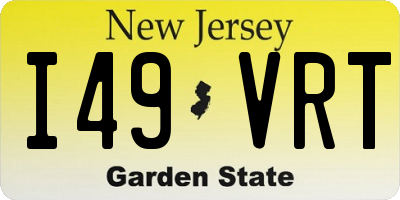 NJ license plate I49VRT