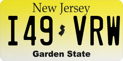 NJ license plate I49VRW