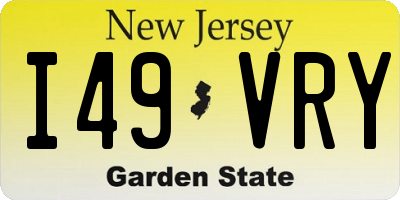 NJ license plate I49VRY