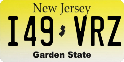 NJ license plate I49VRZ