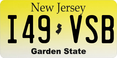 NJ license plate I49VSB