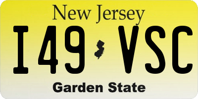 NJ license plate I49VSC