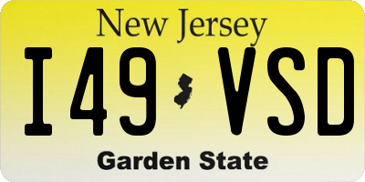 NJ license plate I49VSD