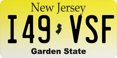 NJ license plate I49VSF