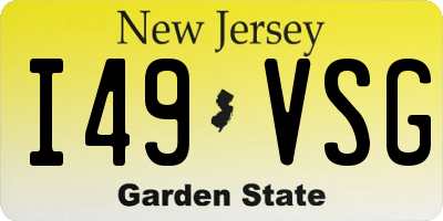 NJ license plate I49VSG