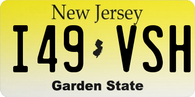 NJ license plate I49VSH