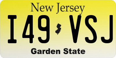NJ license plate I49VSJ