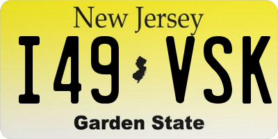 NJ license plate I49VSK