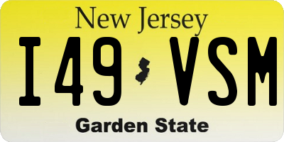 NJ license plate I49VSM