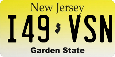 NJ license plate I49VSN
