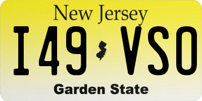 NJ license plate I49VSO