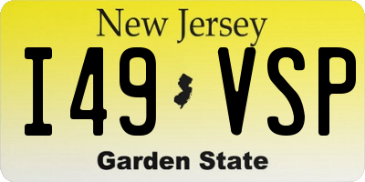 NJ license plate I49VSP