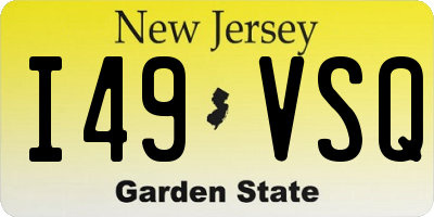 NJ license plate I49VSQ