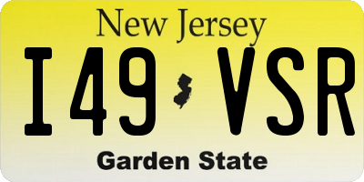 NJ license plate I49VSR