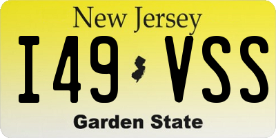 NJ license plate I49VSS