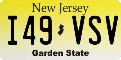 NJ license plate I49VSV