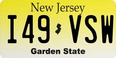 NJ license plate I49VSW