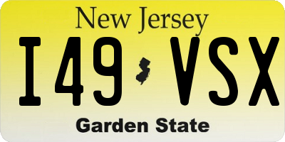 NJ license plate I49VSX