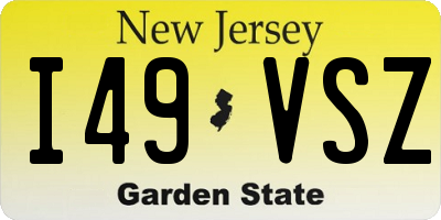 NJ license plate I49VSZ