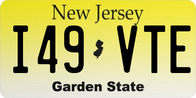 NJ license plate I49VTE