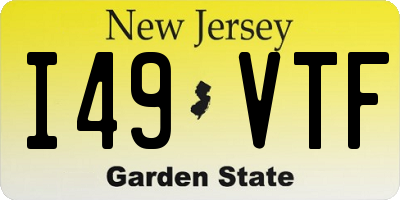 NJ license plate I49VTF